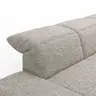 Ecksofa Elena - 2-Sitzer mit Longchair rechts, Kopfteil/Armlehne verstellbar, Stoff, Silbergrau