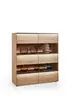 Highboard - mit Beleuchtung, Kerneiche Natur massiv