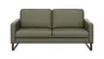 Sofa Enna - 3-Sitzer, Armlehne A, Leder, Olive, Kufe, Schwarz
