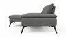 Ecksofa Collina - Longchair links, 2,5-Sitzer inkl. Sitztiefen- u. Armlehehnenverstellung, Stoff, Dunkelgrau