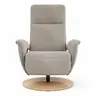 Sessel Tulsa Relax - Größe M, inkl. Kopf-/Fußteil/Rückenlehne verstellbar, Stoff, Graubeige