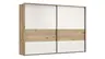 Schwebetürenschrank Viana - B ca. 308 cm, Furnier, Balkeneiche, Weiß