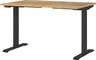 Schreibtisch GELI - höhenverstellbar, LB ca. 120x80 cm, Eiche Nachbildung, Schwarz