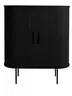 Highboard - B ca. 100 cm, Eiche Furnier, Schwarz