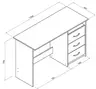 Schreibtisch - LB ca. 123x50 cm, Sonoma Eiche Nachbildung, Weiß