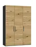 Drehtürenschrank JOIN IT- B ca. 152 cm., Schwarz, Eiche, Natur, Bretteroptik