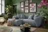 Ecksofa - Longchair links mit 2-Sitzer, Stoff, Eisblau