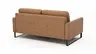 Sofa Enna - 3-Sitzer, Armlehne A, Leder, Cognac Kufe, Schwarz