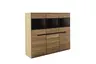 Highboard - B ca. 153 cm, Eiche Furnier geölt, Wildeiche massiv geölt