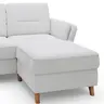 Ecksofa Vayra - 2,5-Sitzer mit Longchair rechts, inkl. Relaxfunktion (motorisch) und Kopfstütze verstellbar (manuell), Stoff, Offwhite