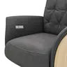 Drehsessel Aberdeen - Größe M, inkl. Relaxfunktion (motorisch), Aufstehhilfe, Holzblende furniert, Eiche, Stoff, Anthrazit