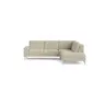 Ecksofa Aracena - 2,5-Sitzer mit Rundecke und Abschlussteil rechts, Stoff, Natur