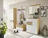 Garderobenschrank - B ca. 60 cm, Artisan Eiche Nachbildung, Weiß