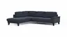Ecksofa Oviedo - Ecke links mit 2,5-Sitzer, Stoff, Dunkelblau