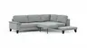 Ecksofa Oviedo - 2,5-Sitzer mit Ecke rechts inkl. Drehsitz, Stoff, Hellgrau