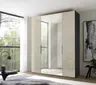 Drehtürenschrank - B ca. 200 cm, Sandglas, Spiegel, Dekor Anthrazit