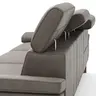 Ecksofa Hudson - 2,5-Sitzer mit Longchair rechts, inkl. Kopfteil/Armlehne verstellbar und Relaxfunktion (motorisch), Stoff, Steingrau