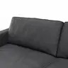 Sofa Aprino 2 - 3,5-Sitzer XL, Dickleder, Schwarz , Armlehne Block schmal