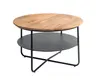 Couchtisch - Ø/H ca. 70x45 cm, Eiche massiv geölt, Schweizer Kante, Schwarz