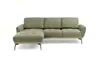 Ecksofa EDDIE - Ecke links, 2-Sitzer inkl. Rückenverstellungen, Stoff, Graugrün