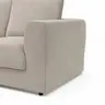Ecksofa Stormy - Longchair links mit 2,5-Sitzer, Stoff, Creme