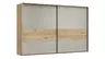 Schwebetürenschrank Viana - B ca. 338 cm, Furnier, Balkeneiche, Hellgrau