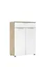 Büroschrank - B ca. 80 cm, Artisan Eiche Nachbildung, Weiß
