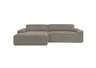 Ecksofa - Longchair links mit 2-Sitzer, Sitzvorzug motorisch, Stoff, Taupe