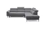 Ecksofa CHARIS - 2-Sitzer, Ecke rechts inkl. Schlaffunktion und Bettkasten, Microfaser, Anthrazit