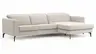 Ecksofa Rafaela 2.0 - 2,5-Sitzer mit Longchair rechts inkl. Sitzvorzug, Kopteilverstellung motorisch und Relaxfunktion motorisch im Longchair, Stoff, Champagner