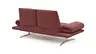 Sofa Lucero - 2,5-Sitzer inkl. Rückenlehne/Armlehne/Sitztiefe verstellbar und drehbares Sitzelement, Leder, Weinrot