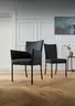 Armlehnstuhl Penthouse - Leder, Schwarz, 4 Fuß, Metall, Schwarz