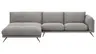Ecksofa Valdemoro - Longchair mit 2,5-Sitzer rechts inkl. Rückenlehne verstellbar, Stoff, Grau