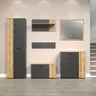 Garderobenschrank - B ca. 60 cm, Anthrazit, Eiche Coast Evoke Nachbildung