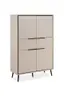 Highboard - B ca. 90 cm, Sand, Schwarz