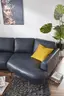 Ecksofa Oviedo - 2-Sitzer mit Ecke rechts, Leder, Dunkelblau