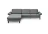 Ecksofa CALM PREMIUM 2.0 - Longchair links mit 3-Sitzer, Relaxfunktion motorisch, Armlehne verstellbar, Stoff, Anthrazit
