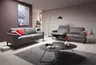 Sofa Enna - 3,5-Sitzer inklusive Relaxfunktion (motorisch) links, Leder, Grau
