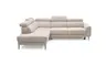 Ecksofa CHARIS - Ecke links, 2-Sitzer inkl. Schlaffunktion und Bettkasten, Microfaser, Sand