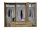 Drehtürenschrank- B ca. 271 cm, Eiche Dekor, Spiegel