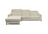 Ecksofa - CALM FLEX 2.0, Longchair links mit 3-Sitzer, Kopfteil verstellbar, Stoff, Natur