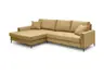 Ecksofa - Longchair links mit 3-Sitzer, Stoff, Senfgelb