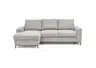 Ecksofa - Longchair links mit 2-Sitzer, Stoff, Silbergrau