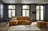 Ecksofa Cornella Classic - Longchair links mit 2-Sitzer, Stoff, Curry