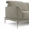 Ecksofa Amadena - 2-Sitzer mit Longchair rechts inkl. Kopfteilverstellung, Stoff, Limone