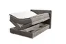 Boxspringbett JEANETTE- Liegefläche ca. 140x200 cm, Stoff, Graubeige