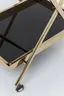 Servierwagen- Edelstahl, Vermessingt, Goldfarben, Glas, Schwarz