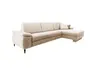 Ecksofa Colombia - 2,5-Sitzer mit Longchair rechts, Armlehne verstellbar, Stoff, Natur