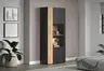 Vitrine - B ca. 80 cm, Anthrazit, Eiche Coast Evoke Nachbildung