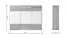 Schwebetürenschrank Colorado - B ca. 307 cm, Eichenfurnier mit Glas weiss